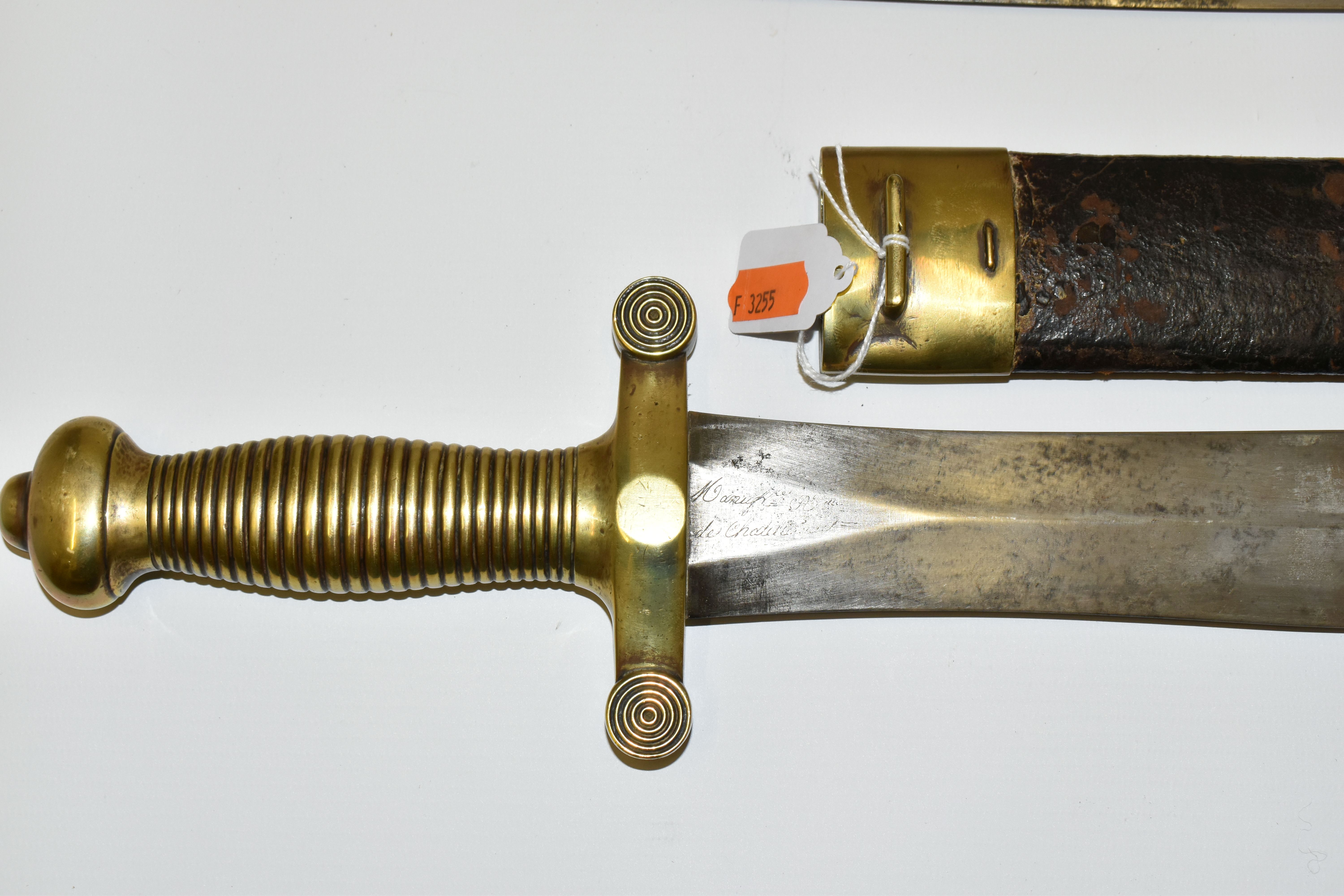 TWO MID 19TH CENTURY FRENCH ARMY CADETS GLADIUS SWORDS, in their original leather covered - Image 4 of 11