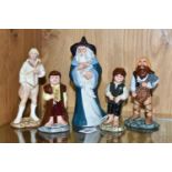 FIVE ROYAL DOULTON 'MIDDLE EARTH' FIGURES, the Lord of the Ring figures comprising Frodo HN2912 (