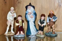 FIVE ROYAL DOULTON 'MIDDLE EARTH' FIGURES, the Lord of the Ring figures comprising Frodo HN2912 (