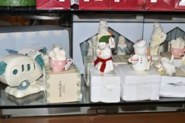 A QUANTITY OF BOXED AND PART BOXED DEPARTMENT 56 SNOWBABIES CHRISTMAS THEMED ORNAMENTS, to include