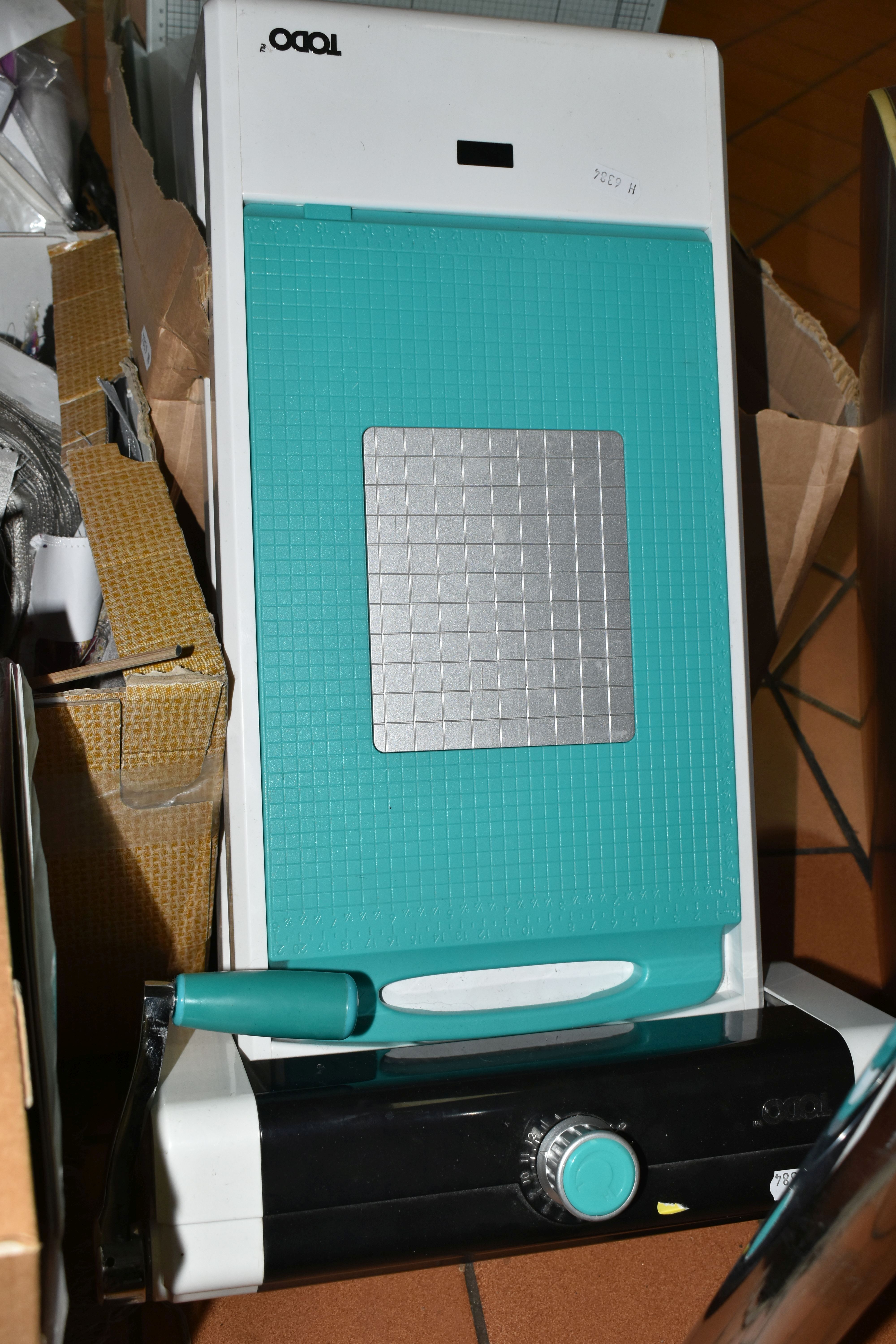 FOUR BOXES OF CRAFT WORK TOOLS AND EQUIPMENT, to include a Todo multi-functional hot die cutting, - Image 3 of 5