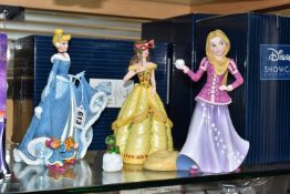THREE BOXED ENESCO DISNEY SHOWCASE COLLECTION FIGURINES, comprising Cinderella with Jaq & Gus Gus