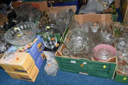 SIX BOXES OF GLASSWARE, to include two boxed sets of six Luminarc Maldives Bubbles dessert dishes,