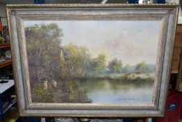 20TH CENTURY PAINTINGS AND NEEDLEWORK PICTURES ETC, comprising two Colin Maxwell Parsons oils on