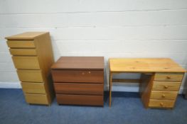 A MODERN PINE DESK, fitted with four drawers, width 105cm x depth 49cm x height 76cm, an Ikea