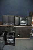 TWO AIWA HI FI SYSTEMS comprising of a Z-VR55 hi fi (one tape player head needs attention), a Z-R990