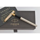 A 'PARKER' SONNET FOUNTAIN PEN, a boxed Cisele pattern fountain pen, (condition report: boxed and in