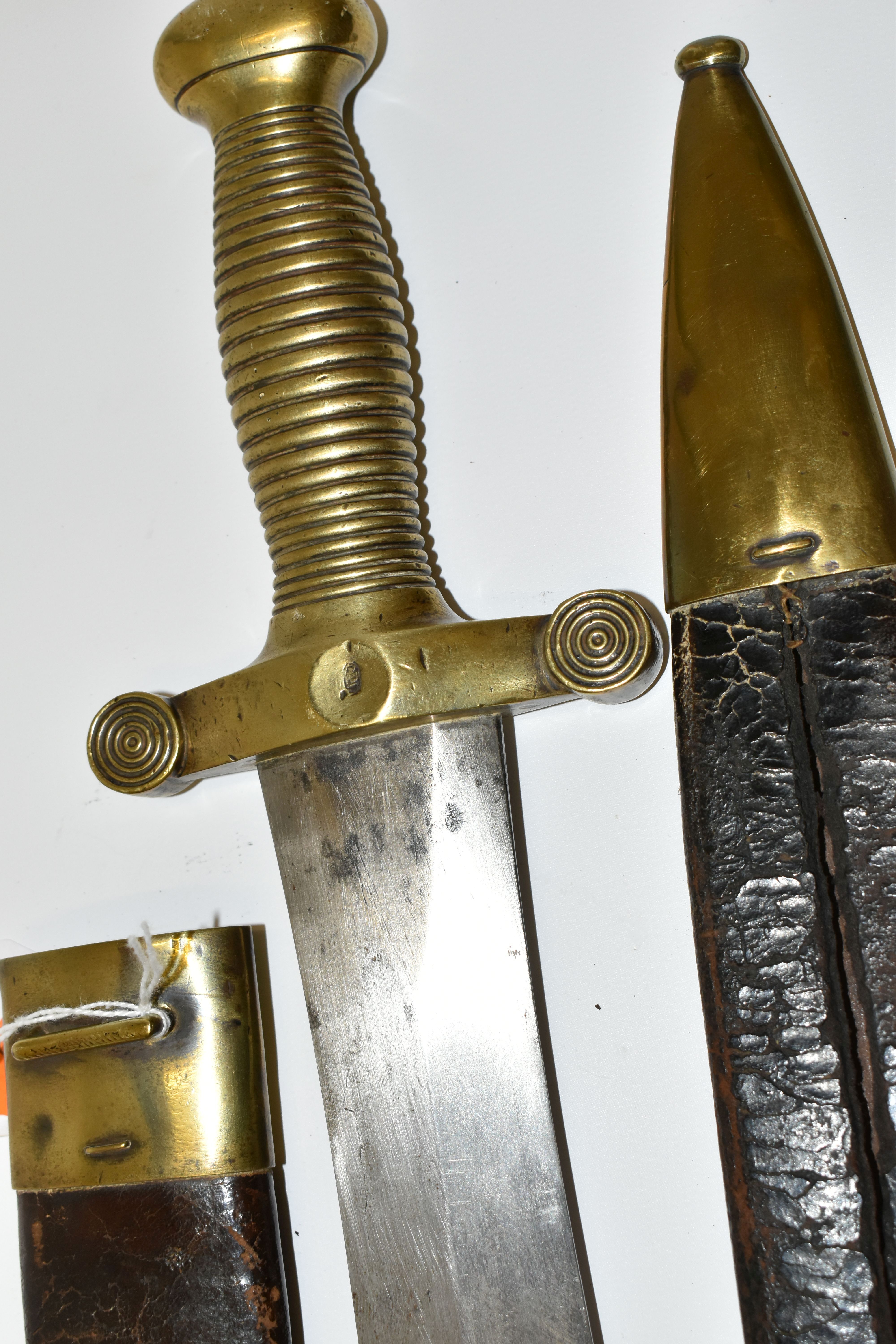 TWO MID 19TH CENTURY FRENCH ARMY CADETS GLADIUS SWORDS, in their original leather covered - Image 9 of 11