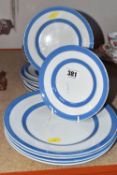 A COLLECTION OF T.G.GREEN & CO. LTD. BLUE AND WHITE CORNISHWARE KITCHENWARE, comprising four