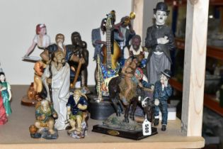 FOURTEEN ASSORTED CERAMIC AND RESIN FIGURES, to include black jazz musicians, 'Sweet Lorraine' nurse