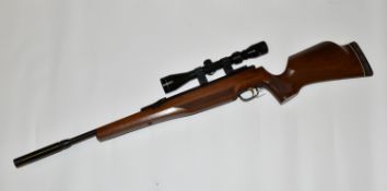 AN AIR ARMS SE90 .22 SIDE LEVER AIR RIFLE, serial no. 43889, fitted with a Tasco 3-9 x 40 scope