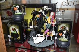 A LARGE BOXED DISNEY TIM BURTON'S THE NIGHTMARE BEFORE CHRISTMAS - 25 YEARS, group figure of Jack,