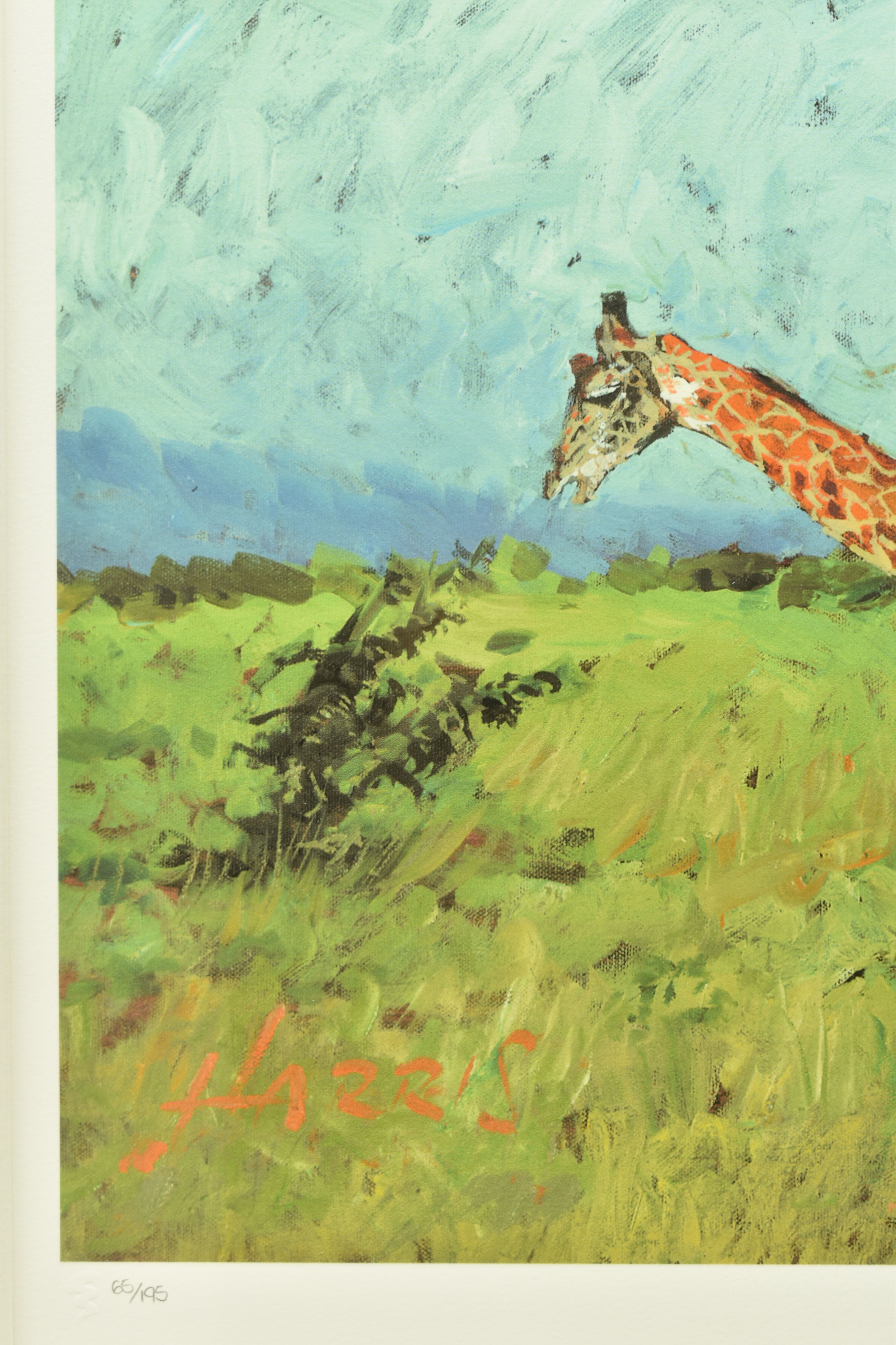 ROLF HARRIS (AUSTRALIAN 1930-2023) 'FOUR GIRAFFES' a limited edition print on paper laid on board, - Image 4 of 11