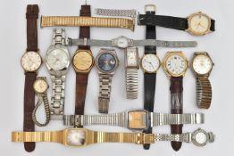 A SELECTION OF WATCHES, to include a MuDu wristwatch the cream dial signed 'MuDu 17 Jewels