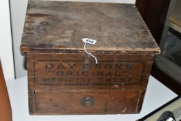 A DAY & SONS VETERINARY MEDICINE CHEST, having stencilled lettering on front of chest 'Day &
