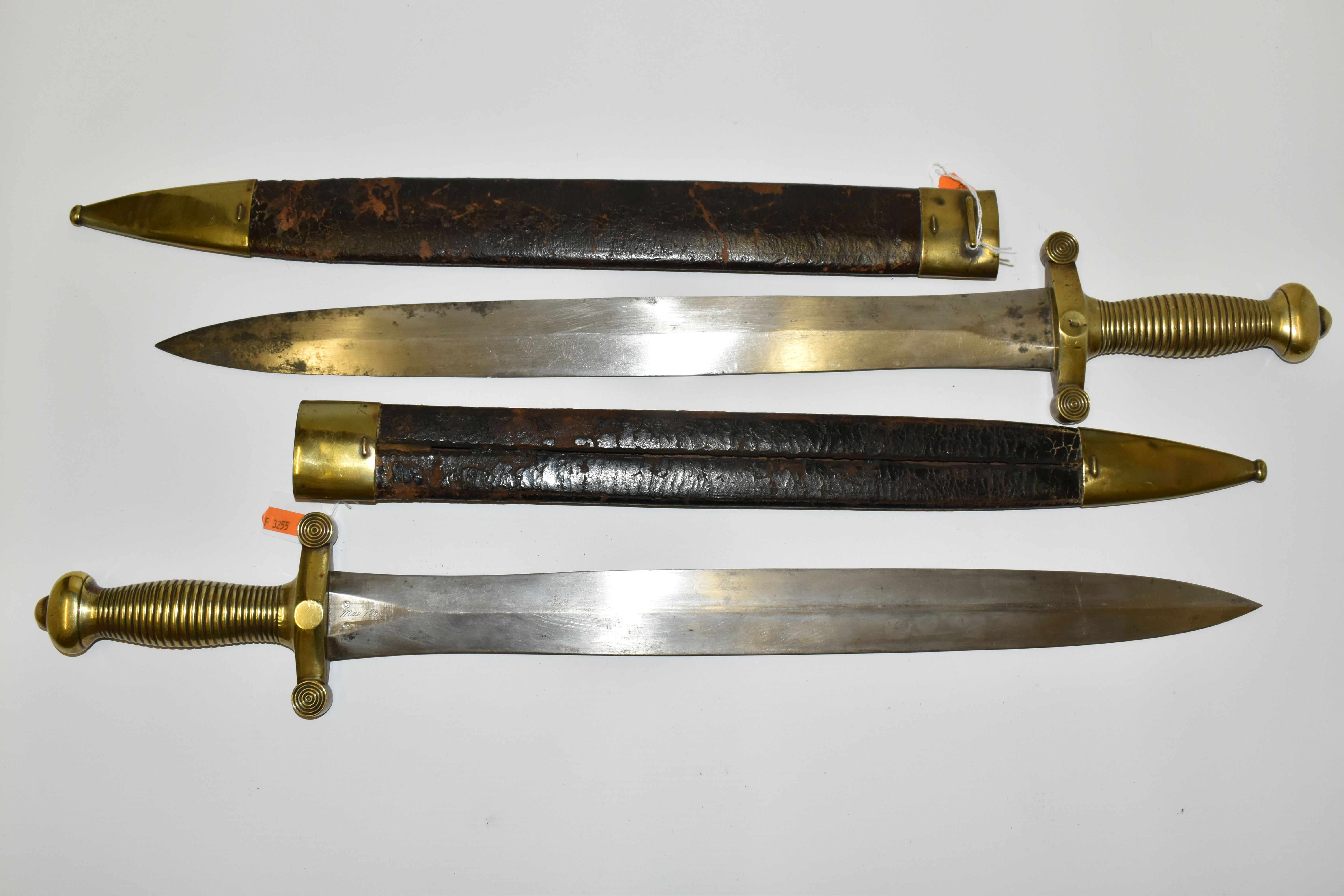 TWO MID 19TH CENTURY FRENCH ARMY CADETS GLADIUS SWORDS, in their original leather covered - Image 8 of 11