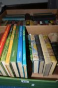 TWO BOXES OF BOOKS, containg approximately fifty miscellaneous titles in hardback format, subjects