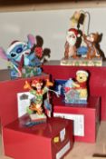 FOUR BOXED DISNEY TRADITION CHRISTMAS SCULPTURES BY JIM SHORE, comprising Chip and Dale 'Snuff