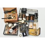 A BOX OF ASSORTED ITEMS, to include a selection of wristwatches, names to include Rotary, Sekona,