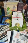 TWO BOXES OF LP AND SINGLE RECORDS, over eighty singles, artists include David Cassidy, 10CC,