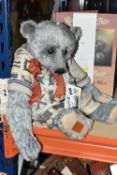 A MARIE ROBISCHON COLLECTORS BEAR, 'Robin der Bar', a one of a kind bear, blue grey plush, jointed