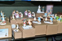 A COLLECTION OF BOXED ENESCO BEATRIX POTTER FIGURES AND CHRISTMAS ORNAMENTS, comprising three x