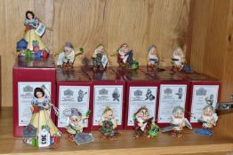 TWELVE BOXED ENESCO DISNEY TRADITIONS 'SNOW WHITE AND THE SEVEN DWARFS' CHRISTMAS ORNAMENTS,