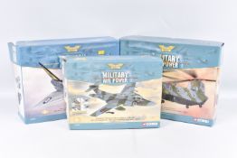 THREE BOXED LIMITED EDITION CORGI AVIATION ARCHIVE MILITARY AIR POWER 1:72 SCALE MODEL DIE-CAST