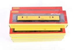 SEVEN BOXED OO GAUGE HORNBY ROLLING STOCK COACH MODELS, to include a Network Rail Mk2F Radio