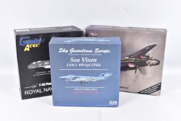 THREE BOXED 1:72 SCALE MODEL MILITARY AIRCRAFTS, the first a Limited Editions Sky Guardians Europe