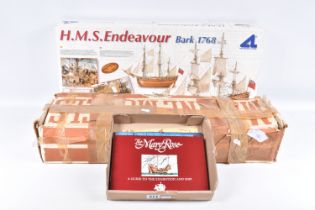 TWO BOXED UNBUILT WOODEN SHIP MODEL KITS, comprising Marine Model Co. Inc. whaling ship 'Charles