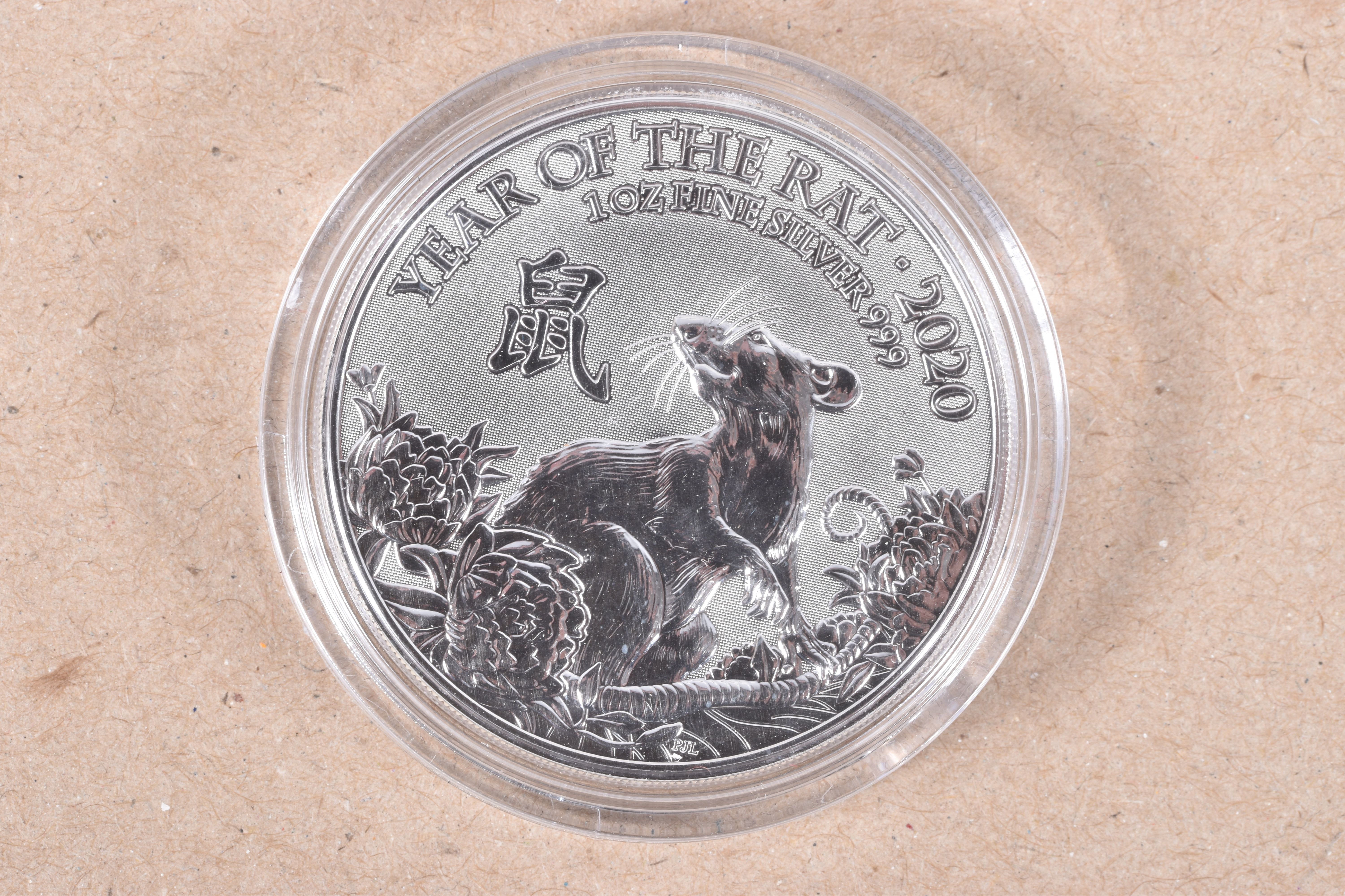 THREE COINS, to include a commemorative 2 pound coin, for year of the rat 2020, a Liberty 1994 one - Image 3 of 7