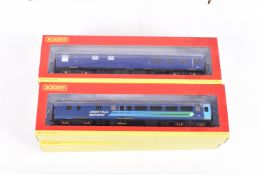 FOUR BOXED OO GAUGE HORNBY ROLLING STOCK COACH MODELS, to include a DRS Mk2F Brake Standard Open