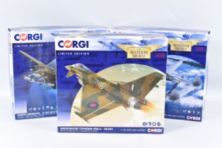 THREE BOXED LIMITED EDITION CORGI AVIATION ARCHIVE 1:72 SCALE DIECAST MODEL AIRCRAFTS, the first