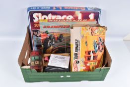 A BOXED JOUEF FOR PLAYCRAFT CHAMPION MOTOR RACING SET, No.X 100 A, complete with both cars Jaguar