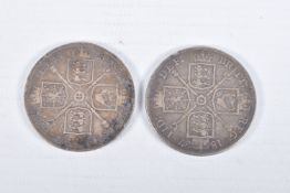A PAIR 1887 AND 1890 DOUBLE FLORINS