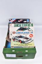 A COLLECTION OF BOXED PLASTIC LANCIA CAR MODELS, including battery operated friction drive by Hong