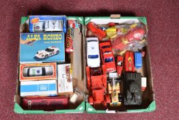 A COLLECTION OF BOXED AND UNBOXED HONG KONG AND OTHER PLASTIC VEHICLES, boxed models include Piko (