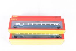FIVE BOXED OO GAUGE HORNBY ROLLING STOCK TRAILER MODELS, to include a Mk3 TFO trailer First Class