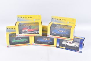 FIVE BOXED CORGI CLASSICS LIMITED EDITION TRIUMPH STAG SPORTS CAR MODELS, all 1/43 scale, Tahiti