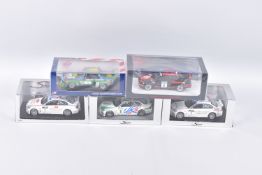 FIVE BOXED SPARK MODEL MINIMAX VEHICLES, the first is a BMW 320 Si no1 WTCC 2007, Andy Priaulx,