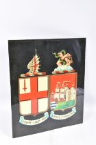 A GREAT WESTERN RAILWAY COAT OF ARMS TRANSFER, varnished and mounted on a plastic panel, very