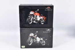 TWO BOXED MINICHAMPS CLASSIC BIKE SERIES 1:12 SCALE DIECAST MODEL MOTORCYCLES, the first is a