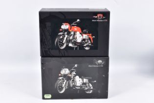 TWO BOXED MINICHAMPS CLASSIC BIKE SERIES 1:12 SCALE DIECAST MODEL MOTORCYCLES, the first is a