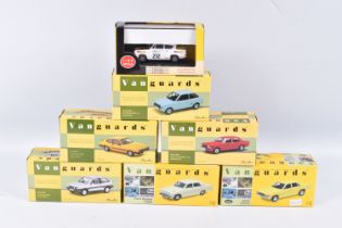 SEVEN BOXED VANGUARDS 1:43 SCALE DIECAST FORD MODEL VEHICLES, the first is a limited edition