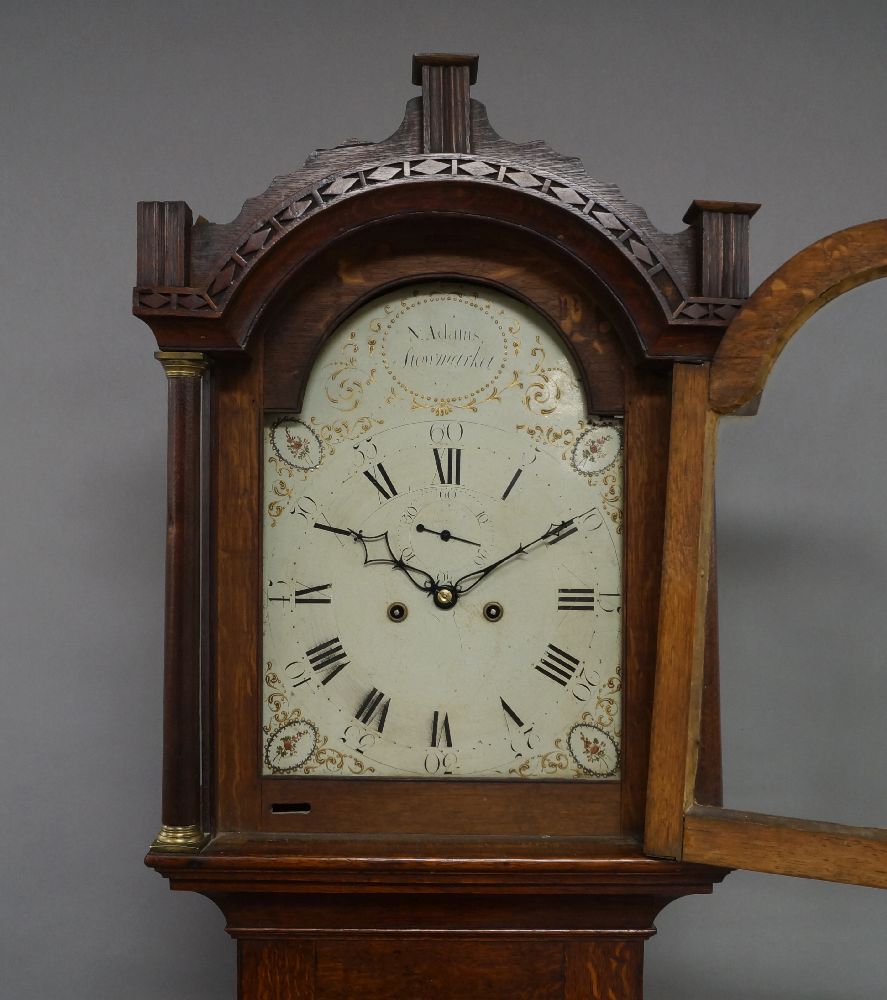 A George III oak longcase clock, by Nathaniel Adams, Stowmarket, last quarter 18th century, with - Image 2 of 3