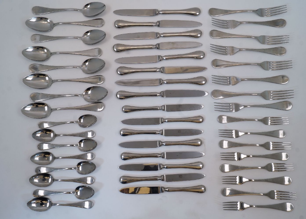 A set of Inox stainless steel flatware for eight comprising: 8 table forks; 8 dessert forks; 8 table