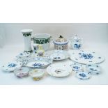 A large group of Meissen porcelain, 19th and 20th centuries, blue underglaze crossed swords marks,