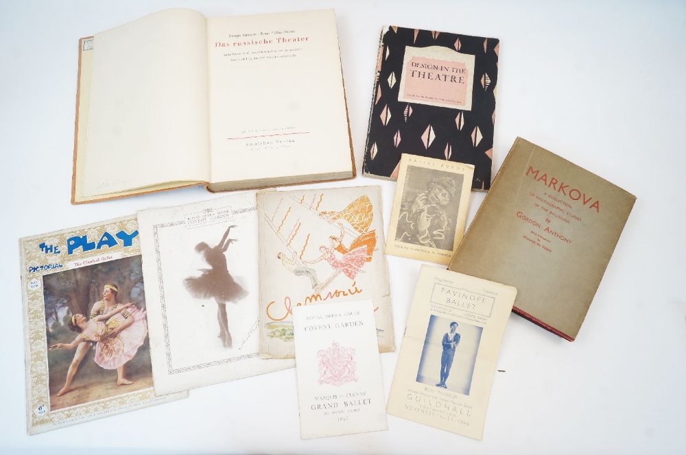 A collection of ballet and theatre books, pamphlets and programmes, 20th century, to include: Design