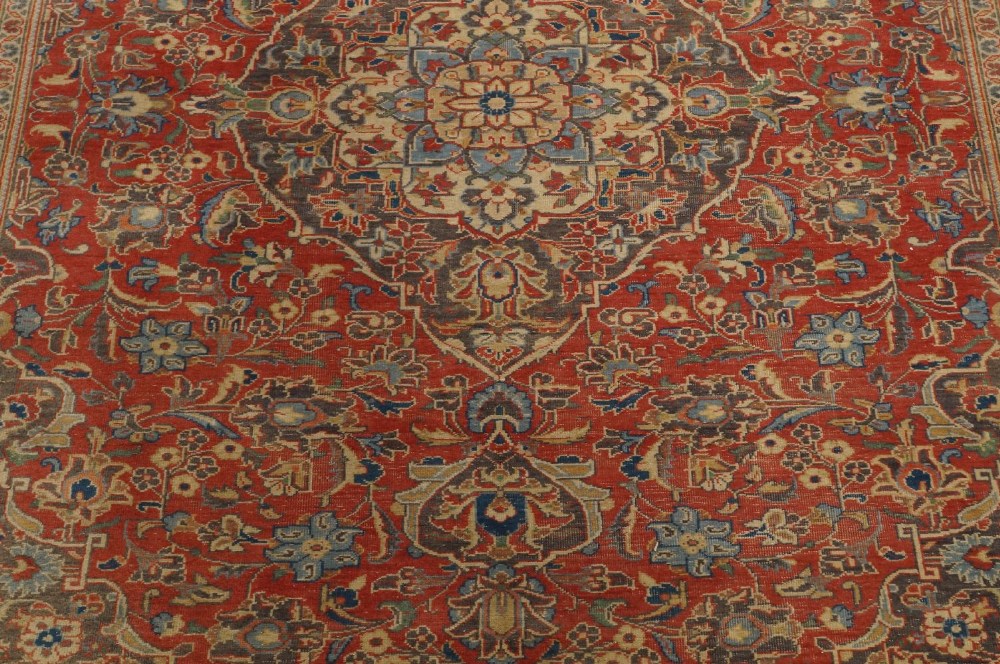 A Persian Kashan carpet, mid to late 20th century, central floral medallion surrounded by floral - Image 2 of 3